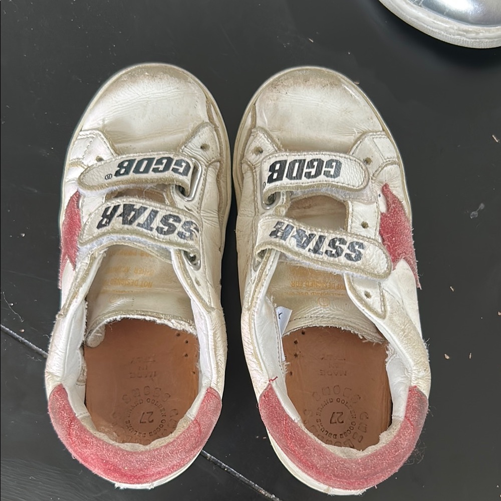 Golden Goose White and Red Sneakers Casual Style